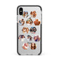 Photo Collage Hexagon Apple iPhone Xs Max Impact Case Black Edge on Silver Phone