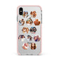 Photo Collage Hexagon Apple iPhone Xs Max Impact Case Pink Edge on Silver Phone