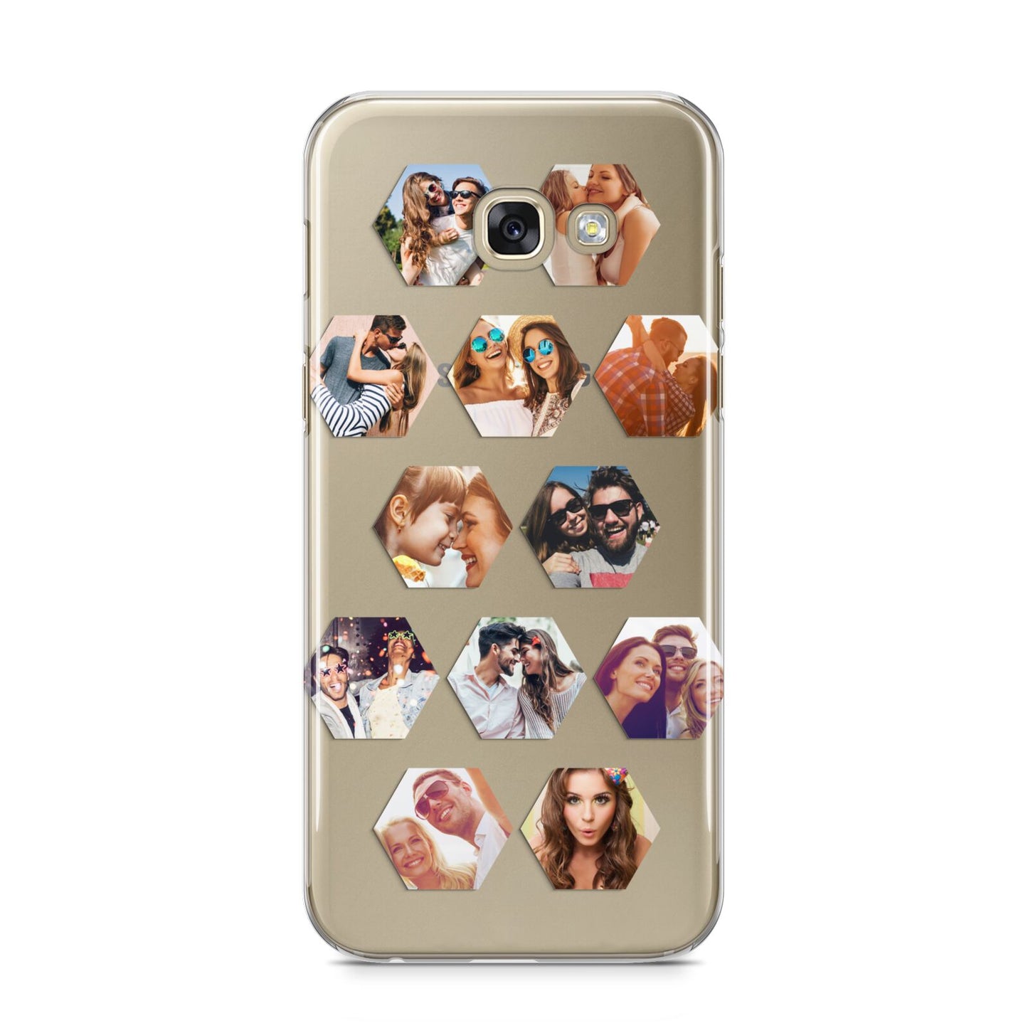 Photo Collage Hexagon Samsung Galaxy A5 2017 Case on gold phone