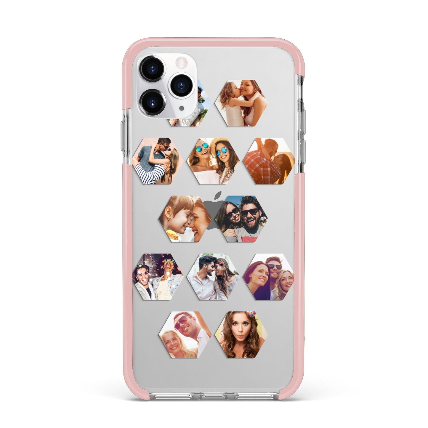Photo Collage Hexagon iPhone 11 Pro Max Impact Pink Edge Case