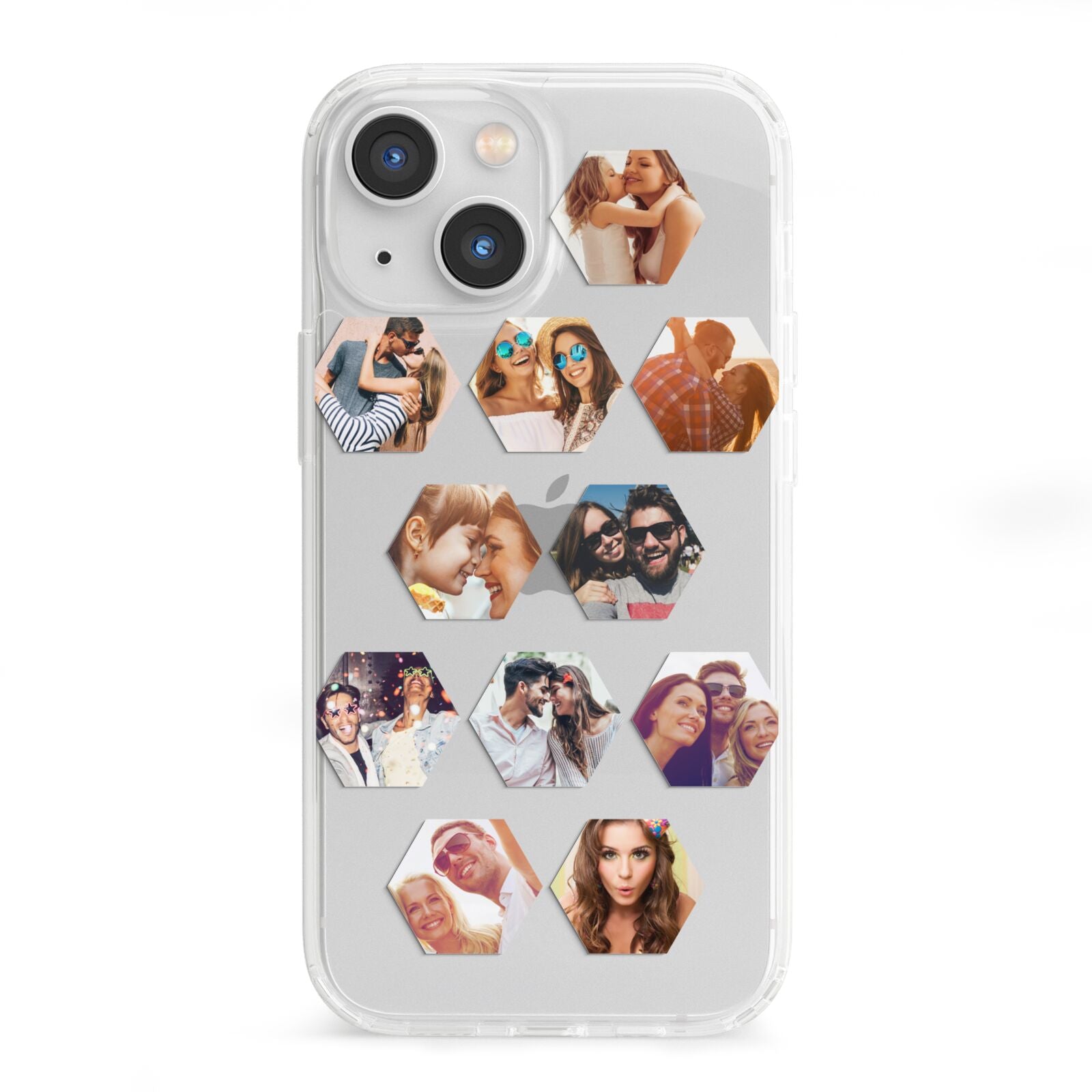 Photo Collage Hexagon iPhone 13 Mini Clear Bumper Case