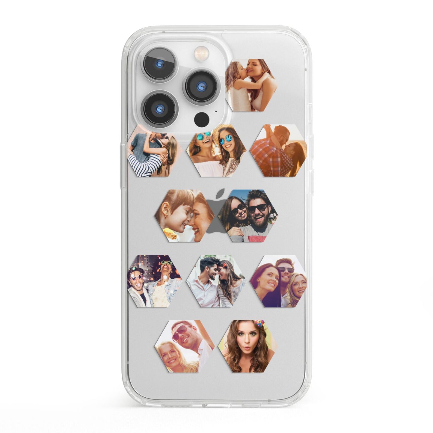 Photo Collage Hexagon iPhone 13 Pro Clear Bumper Case