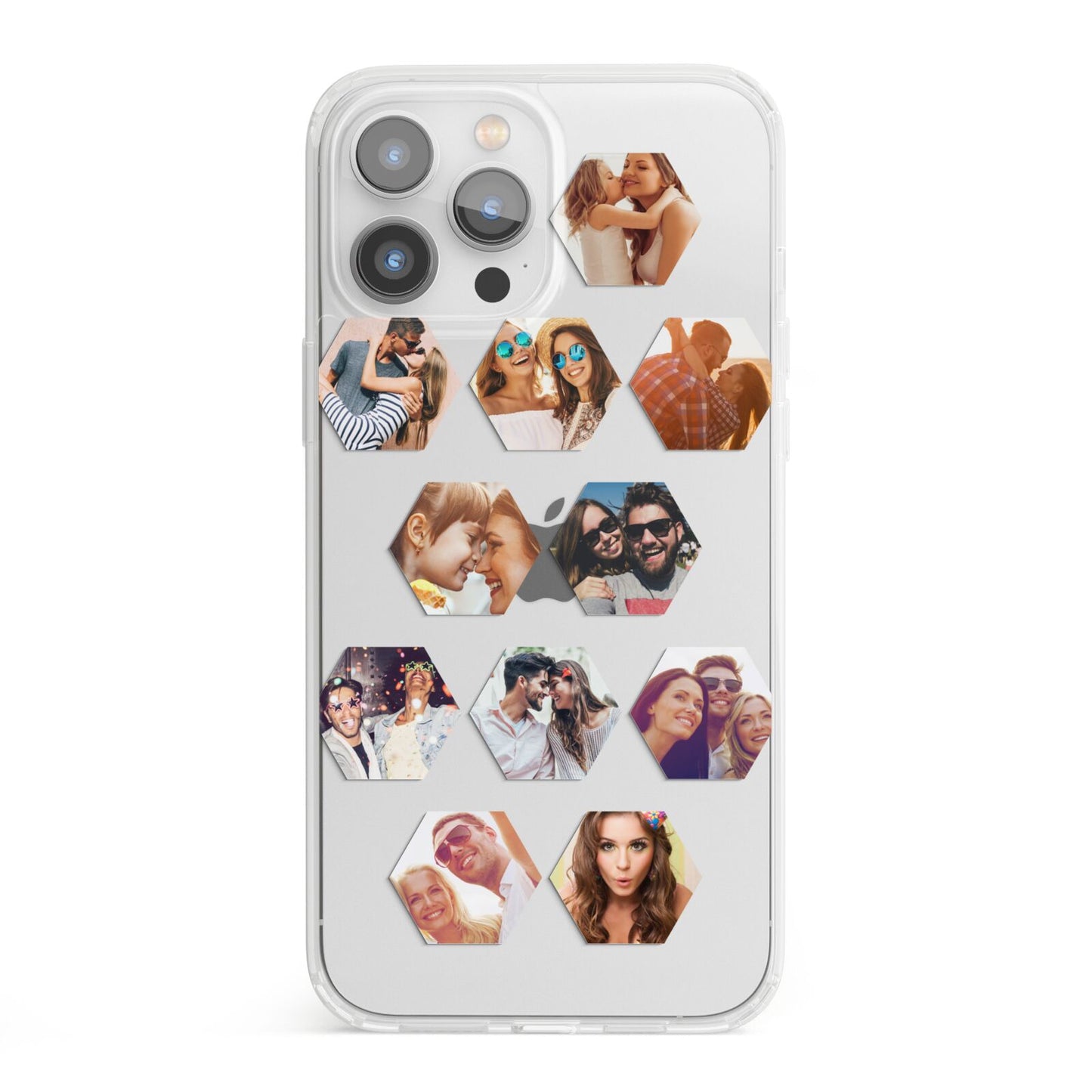 Photo Collage Hexagon iPhone 13 Pro Max Clear Bumper Case