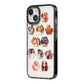 Photo Collage Hexagon iPhone 14 Black Impact Case Side Angle on Silver phone
