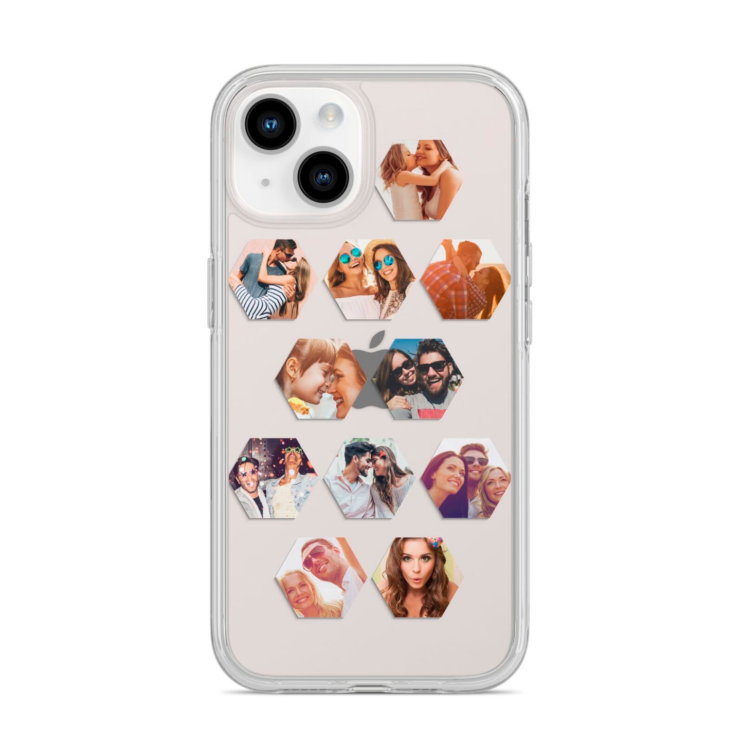 Photo Collage Hexagon iPhone 14 Clear Tough Case Starlight