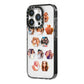 Photo Collage Hexagon iPhone 14 Pro Black Impact Case Side Angle on Silver phone