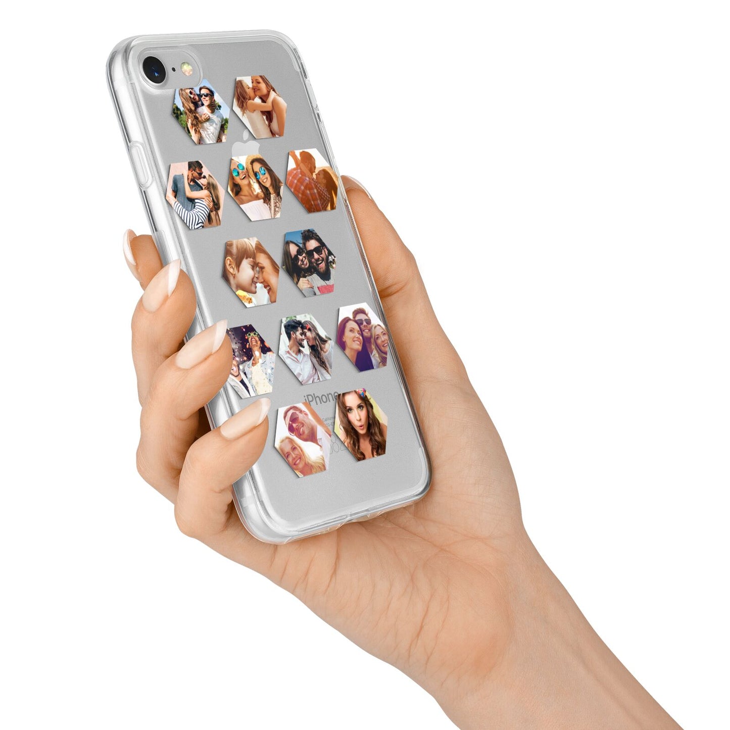 Photo Collage Hexagon iPhone 7 Bumper Case on Silver iPhone Alternative Image
