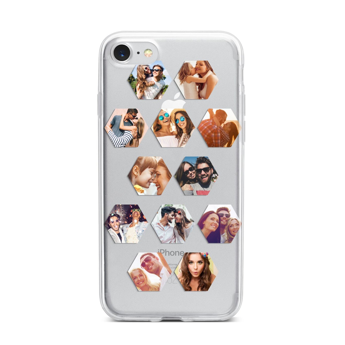 Photo Collage Hexagon iPhone 7 Bumper Case on Silver iPhone