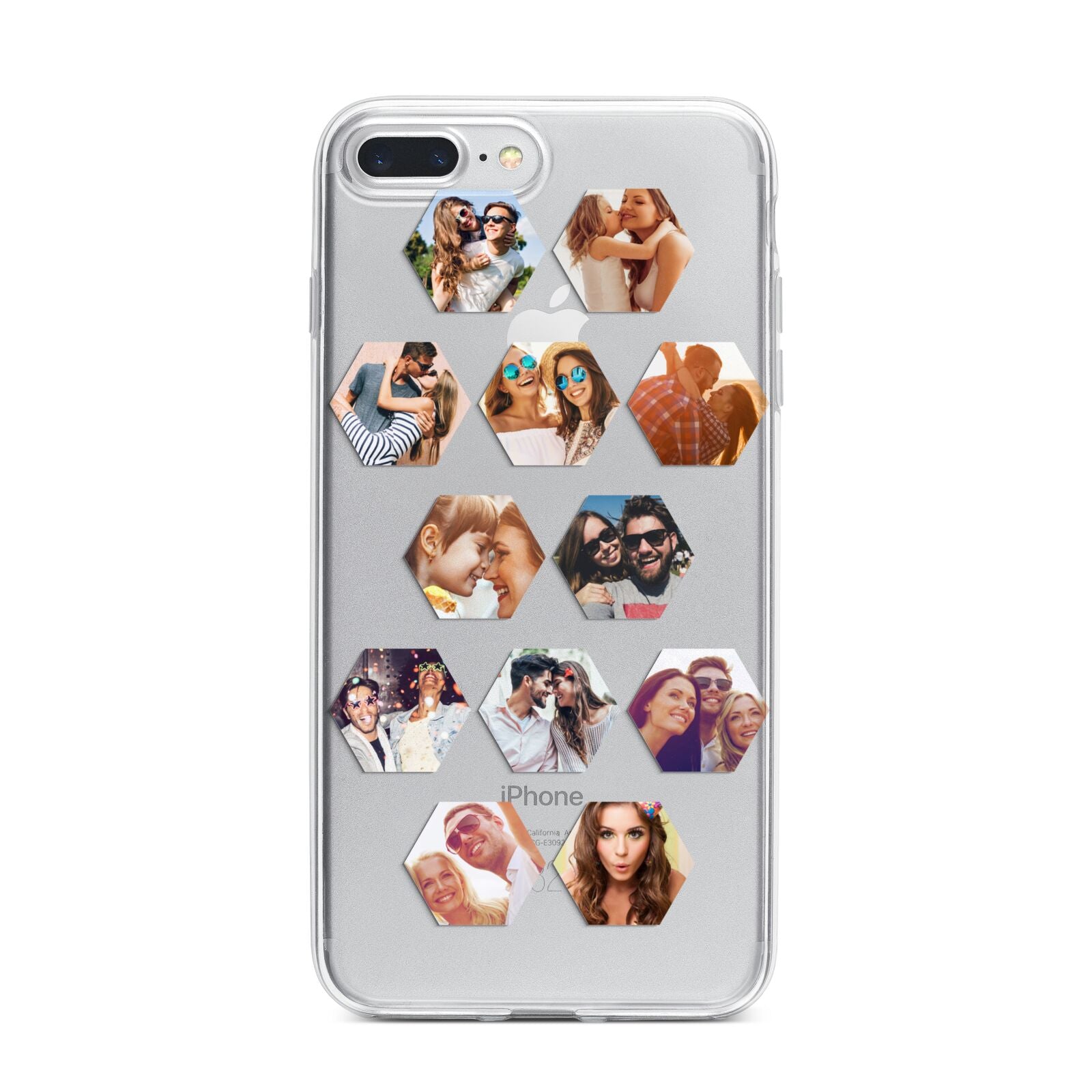 Photo Collage Hexagon iPhone 7 Plus Bumper Case on Silver iPhone