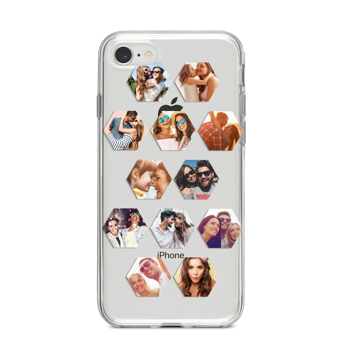 Photo Collage Hexagon iPhone 8 Bumper Case on Silver iPhone
