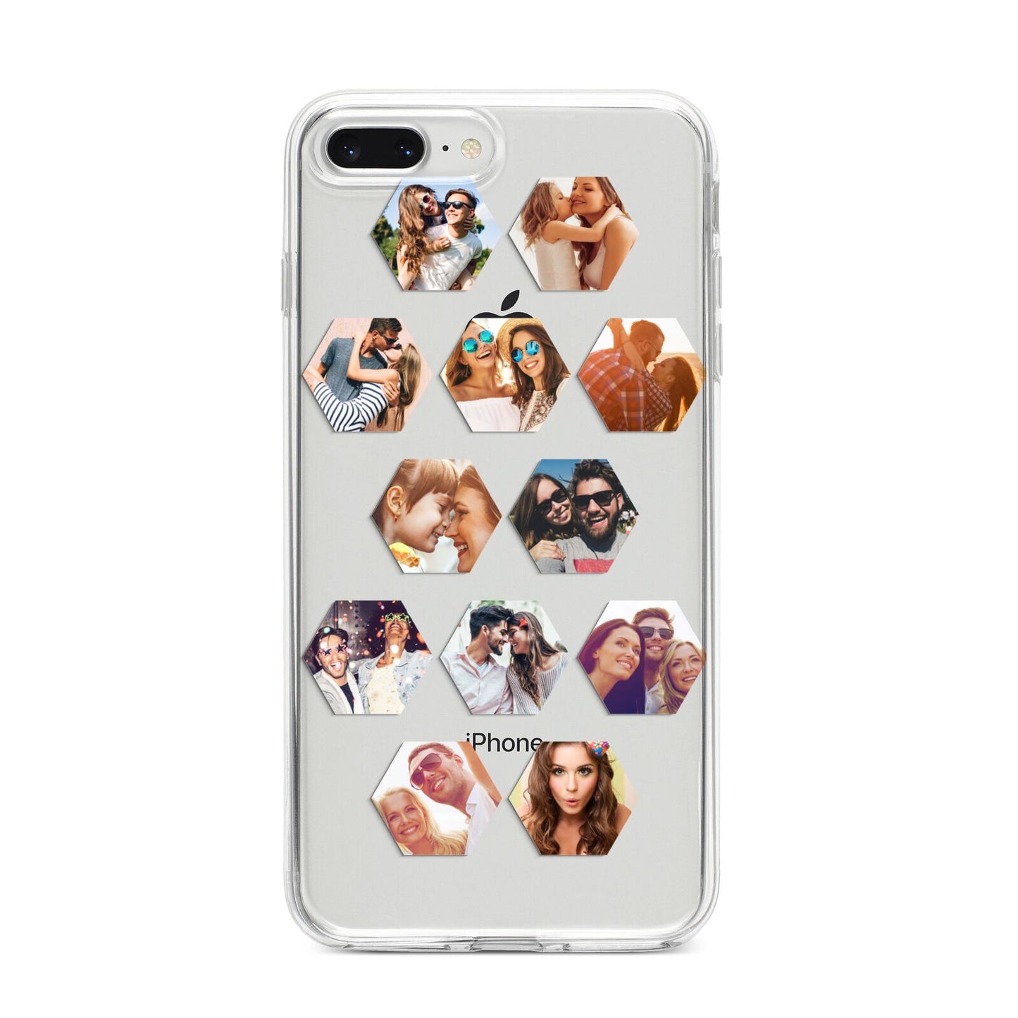 Photo Collage Hexagon iPhone 8 Plus Bumper Case on Silver iPhone