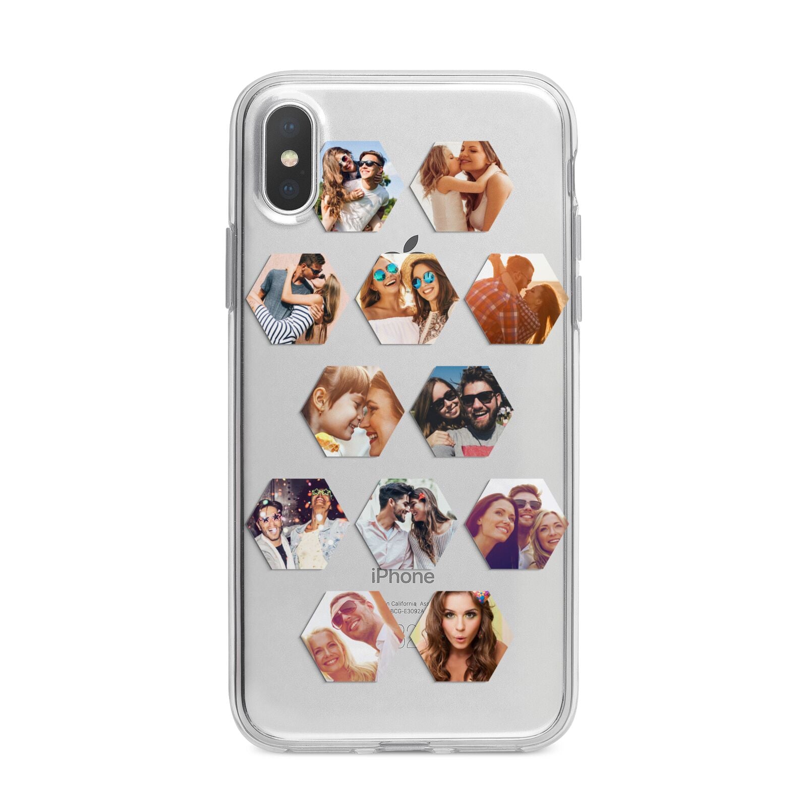 Photo Collage Hexagon iPhone X Bumper Case on Silver iPhone Alternative Image 1