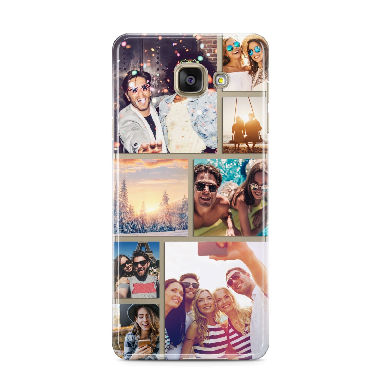 Photo Collage Samsung Galaxy A3 2016 Case on gold phone