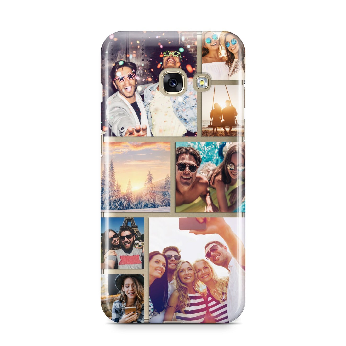 Photo Collage Samsung Galaxy A3 2017 Case on gold phone