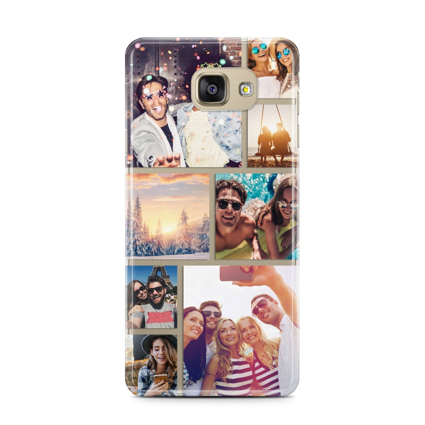 Photo Collage Samsung Galaxy A7 2016 Case on gold phone