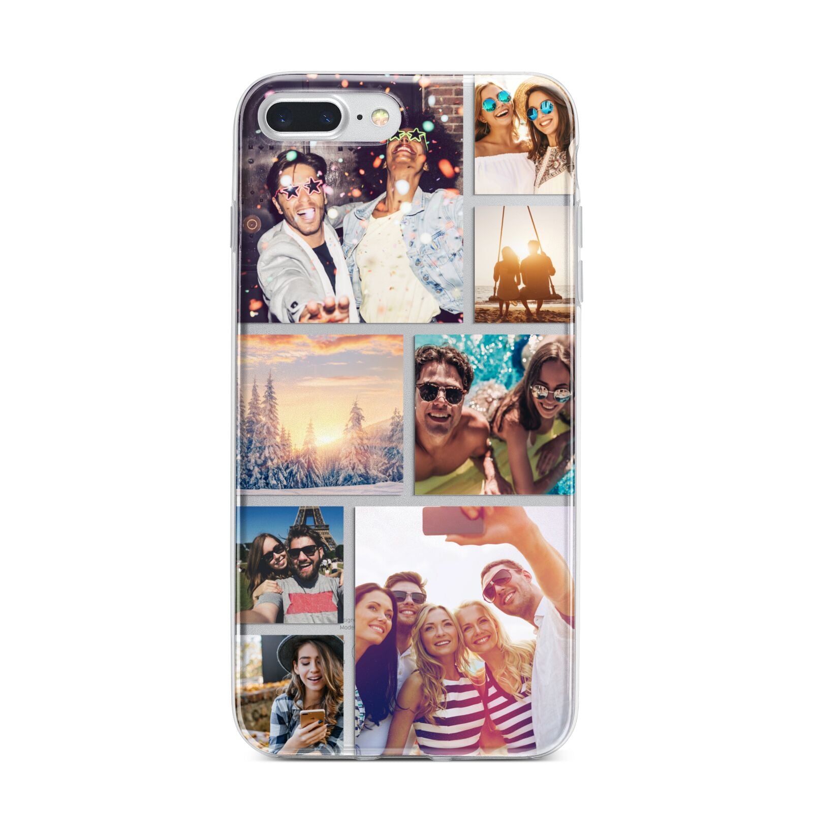Photo Collage iPhone 7 Plus Bumper Case on Silver iPhone