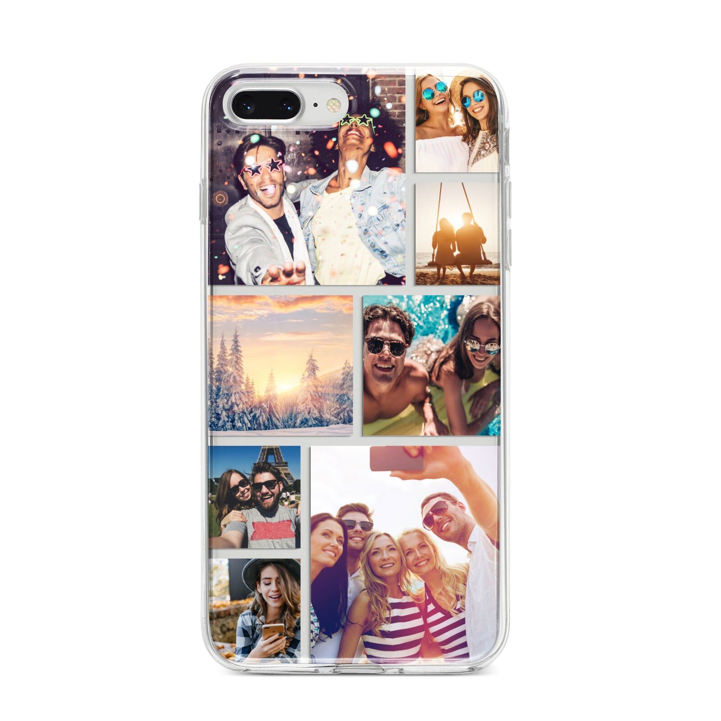 Photo Collage iPhone 8 Plus Bumper Case on Silver iPhone
