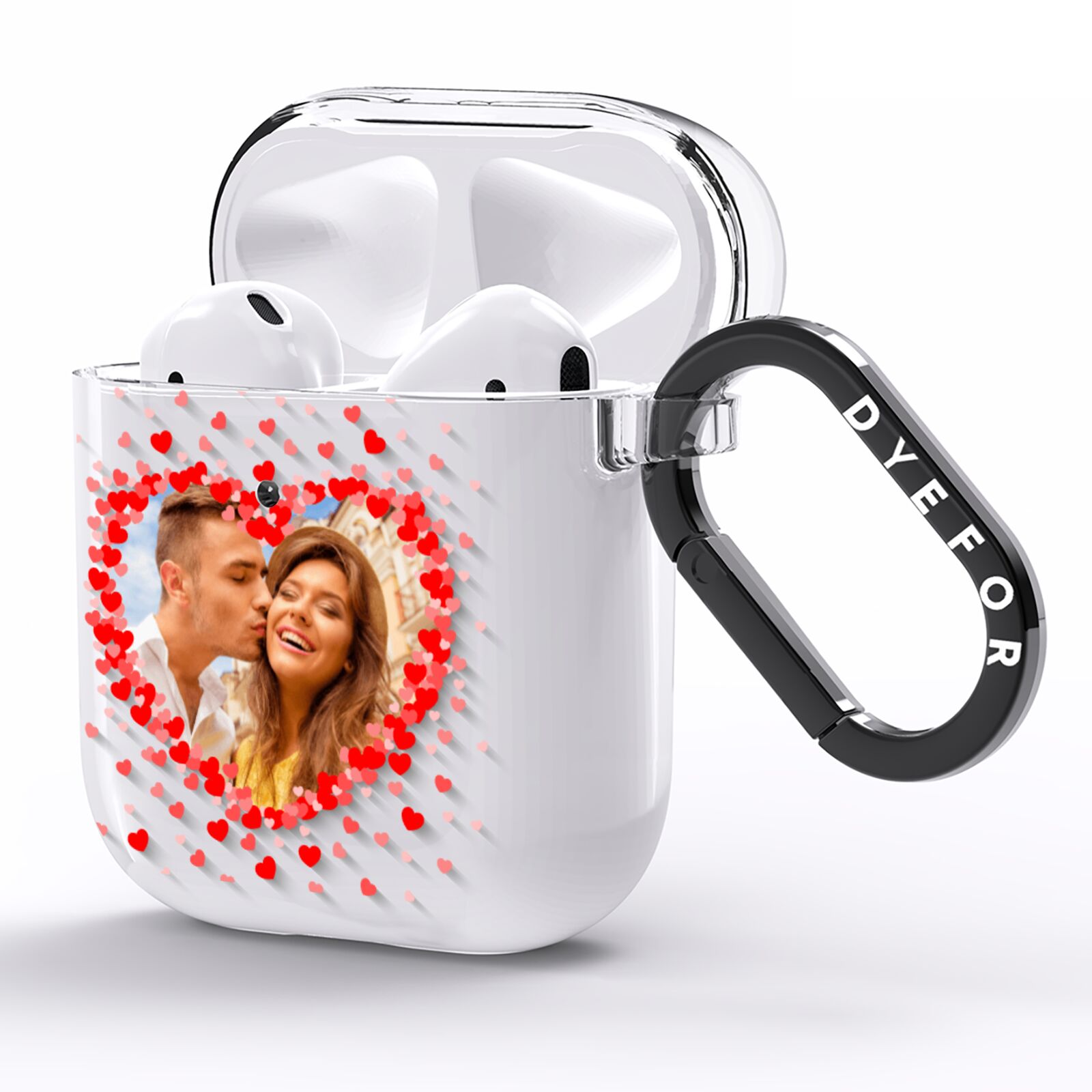 Photo Confetti Heart AirPods Clear Case Side Image