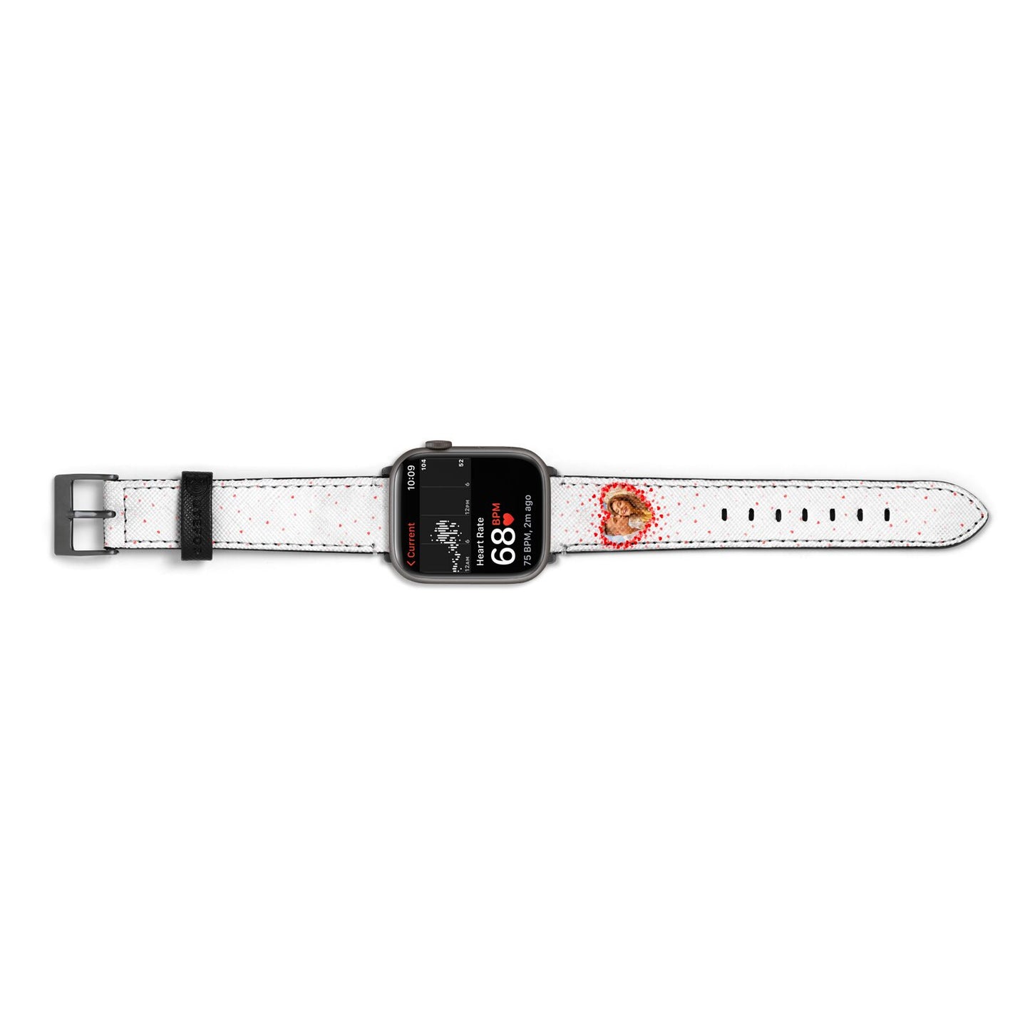 Photo Confetti Heart Apple Watch Strap Size 38mm Landscape Image Space Grey Hardware