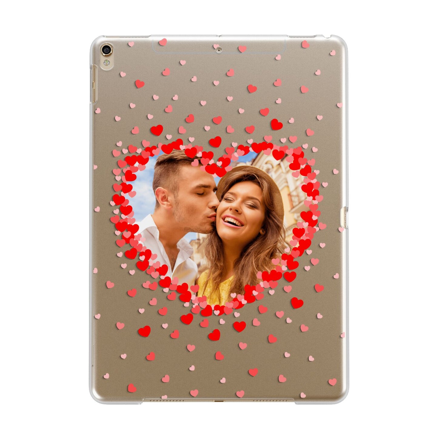 Photo Confetti Heart Apple iPad Gold Case