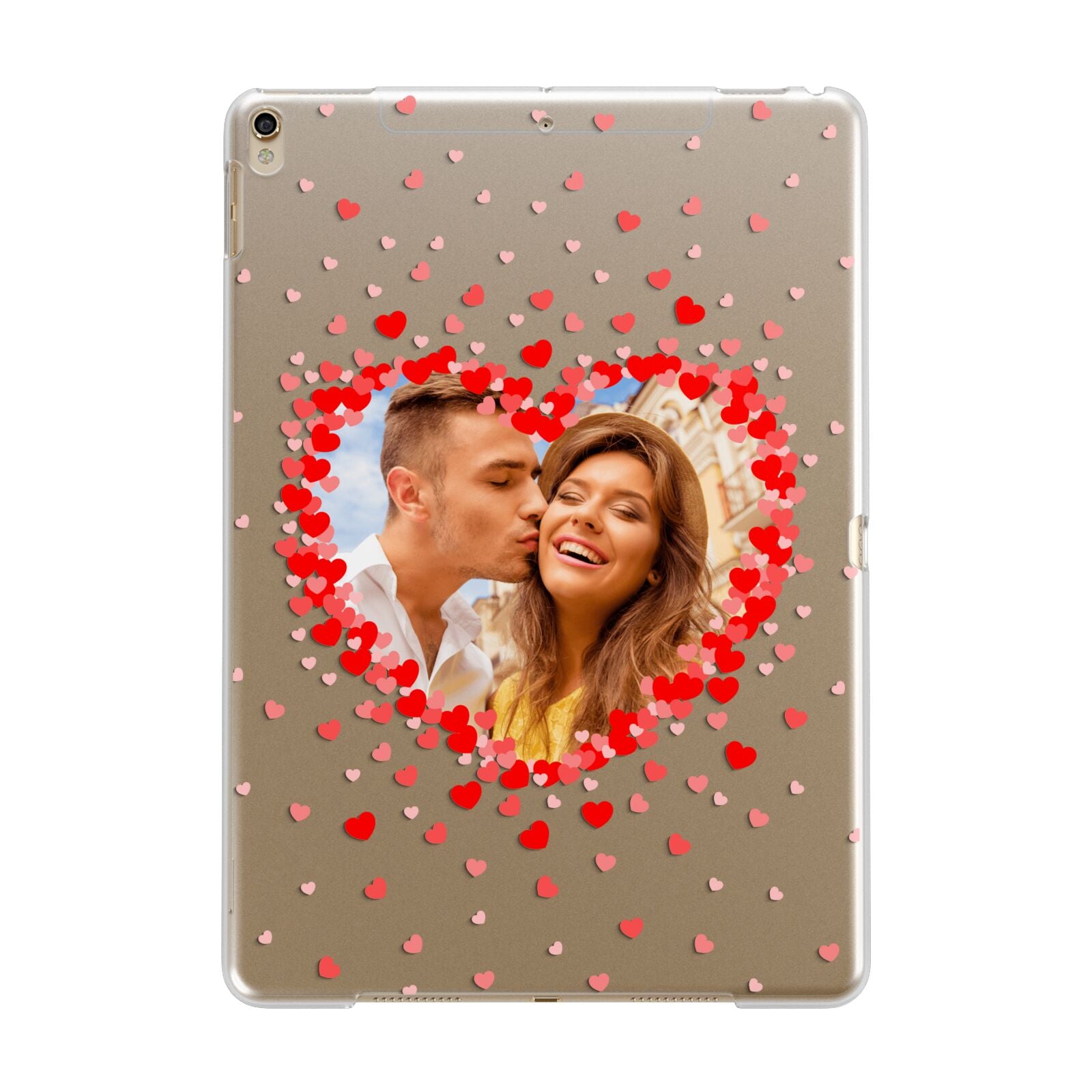 Photo Confetti Heart Apple iPad Gold Case