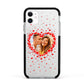 Photo Confetti Heart Apple iPhone 11 in White with Black Impact Case