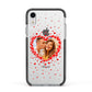 Photo Confetti Heart Apple iPhone XR Impact Case Black Edge on Silver Phone
