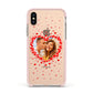 Photo Confetti Heart Apple iPhone Xs Impact Case Pink Edge on Gold Phone