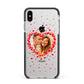 Photo Confetti Heart Apple iPhone Xs Max Impact Case Black Edge on Silver Phone