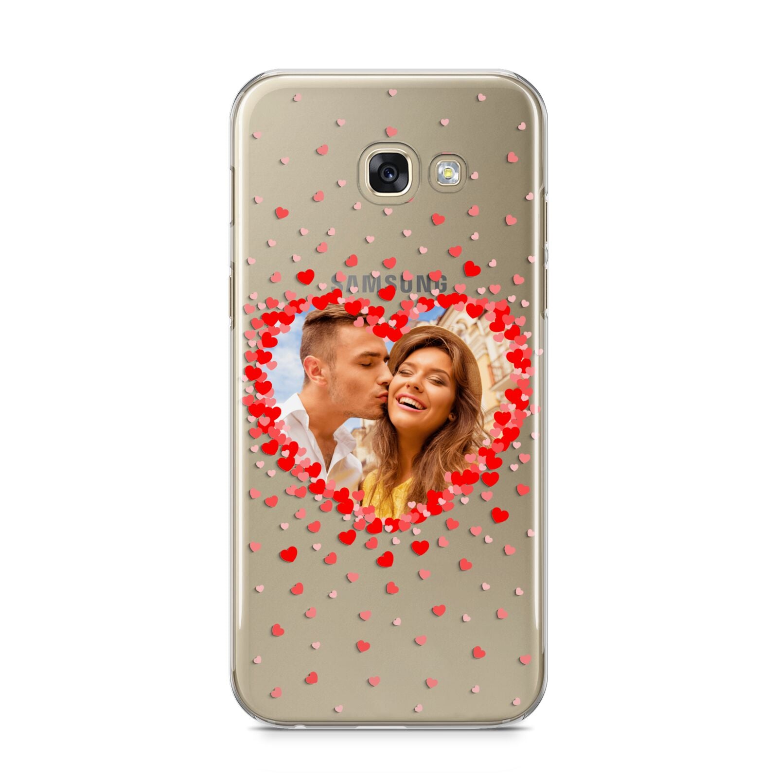 Photo Confetti Heart Samsung Galaxy A5 2017 Case on gold phone