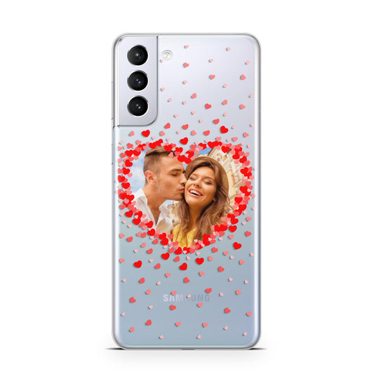 Photo Confetti Heart Samsung S21 Plus Phone Case