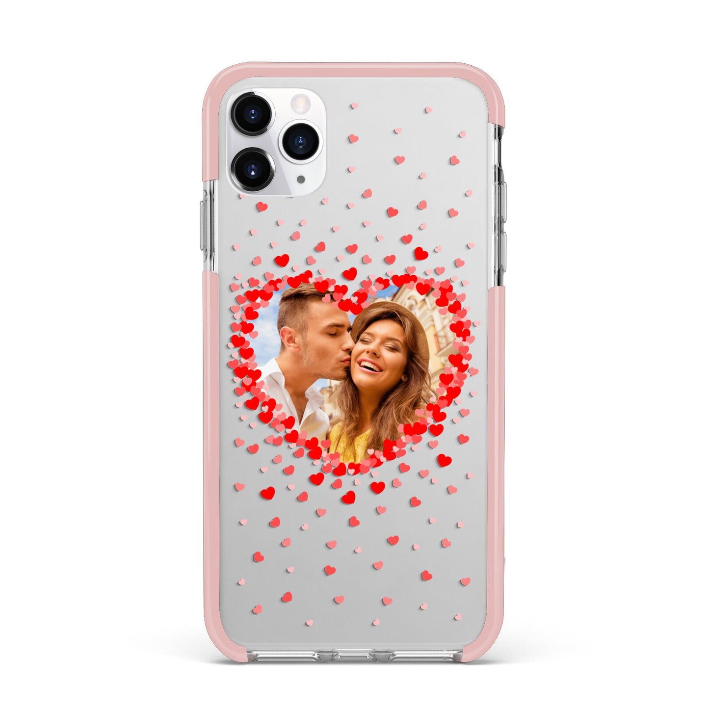 Photo Confetti Heart iPhone 11 Pro Max Impact Pink Edge Case
