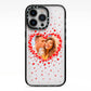 Photo Confetti Heart iPhone 13 Pro Black Impact Case on Silver phone