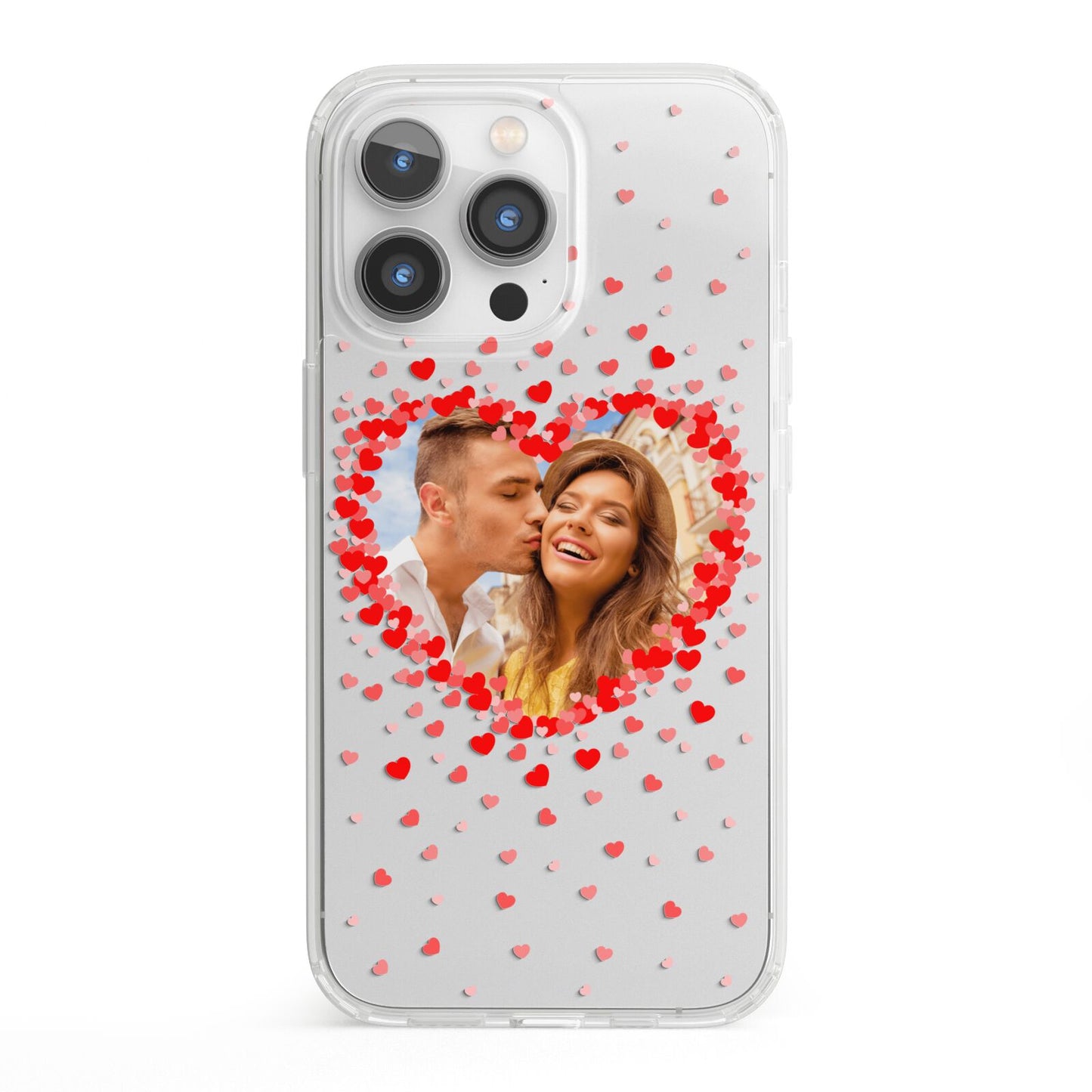 Photo Confetti Heart iPhone 13 Pro Clear Bumper Case