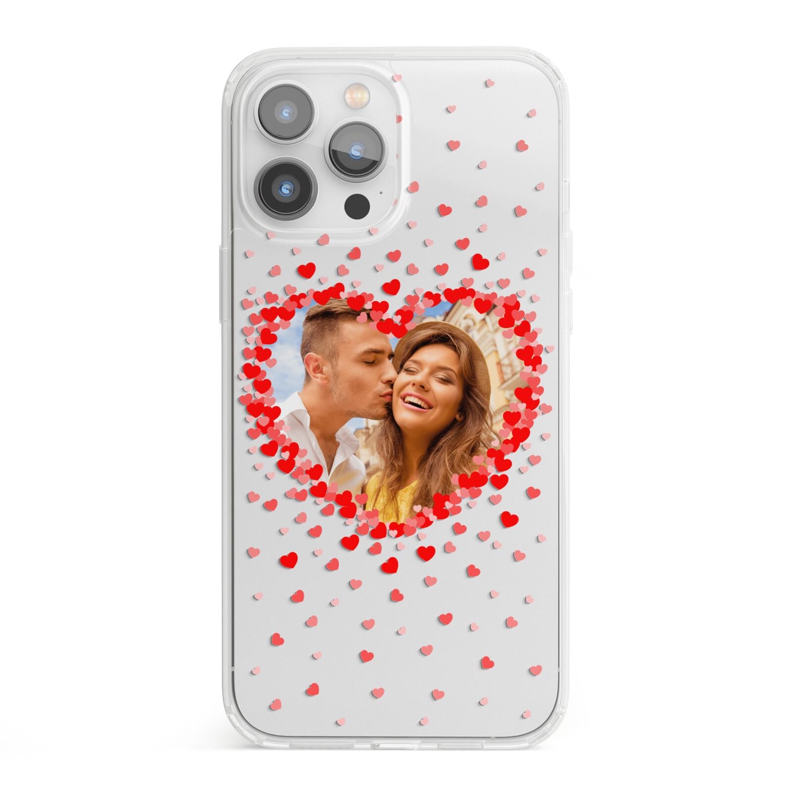 Photo Confetti Heart iPhone 13 Pro Max Clear Bumper Case