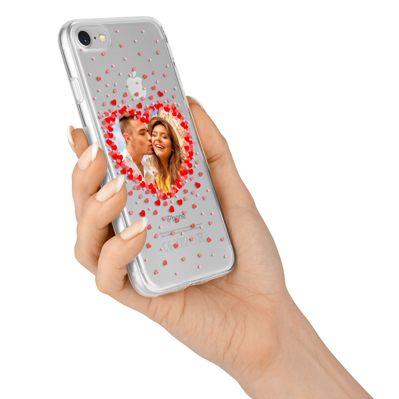 Photo Confetti Heart iPhone 7 Bumper Case on Silver iPhone Alternative Image