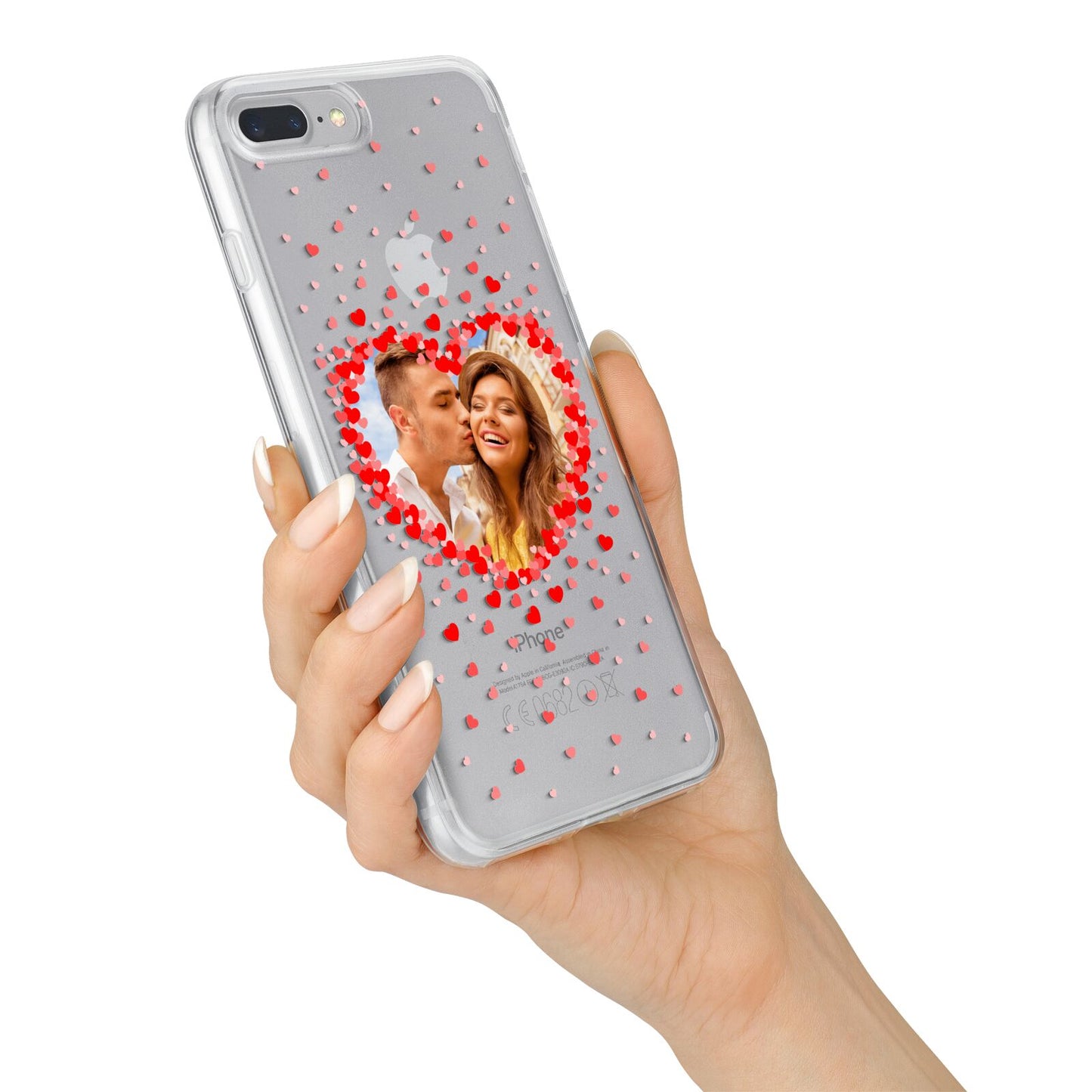 Photo Confetti Heart iPhone 7 Plus Bumper Case on Silver iPhone Alternative Image