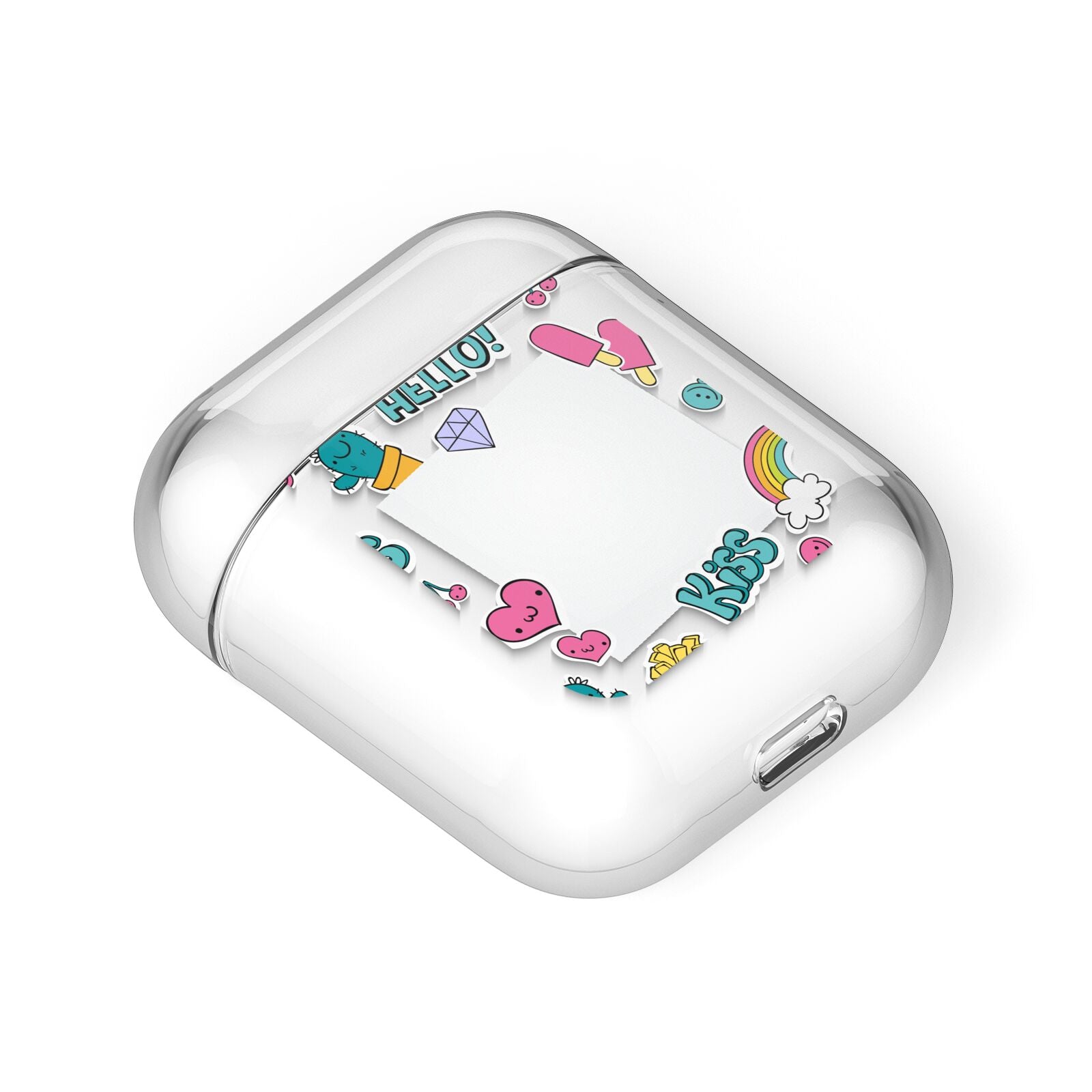 Photo Cute Stickers AirPods Case Laid Flat