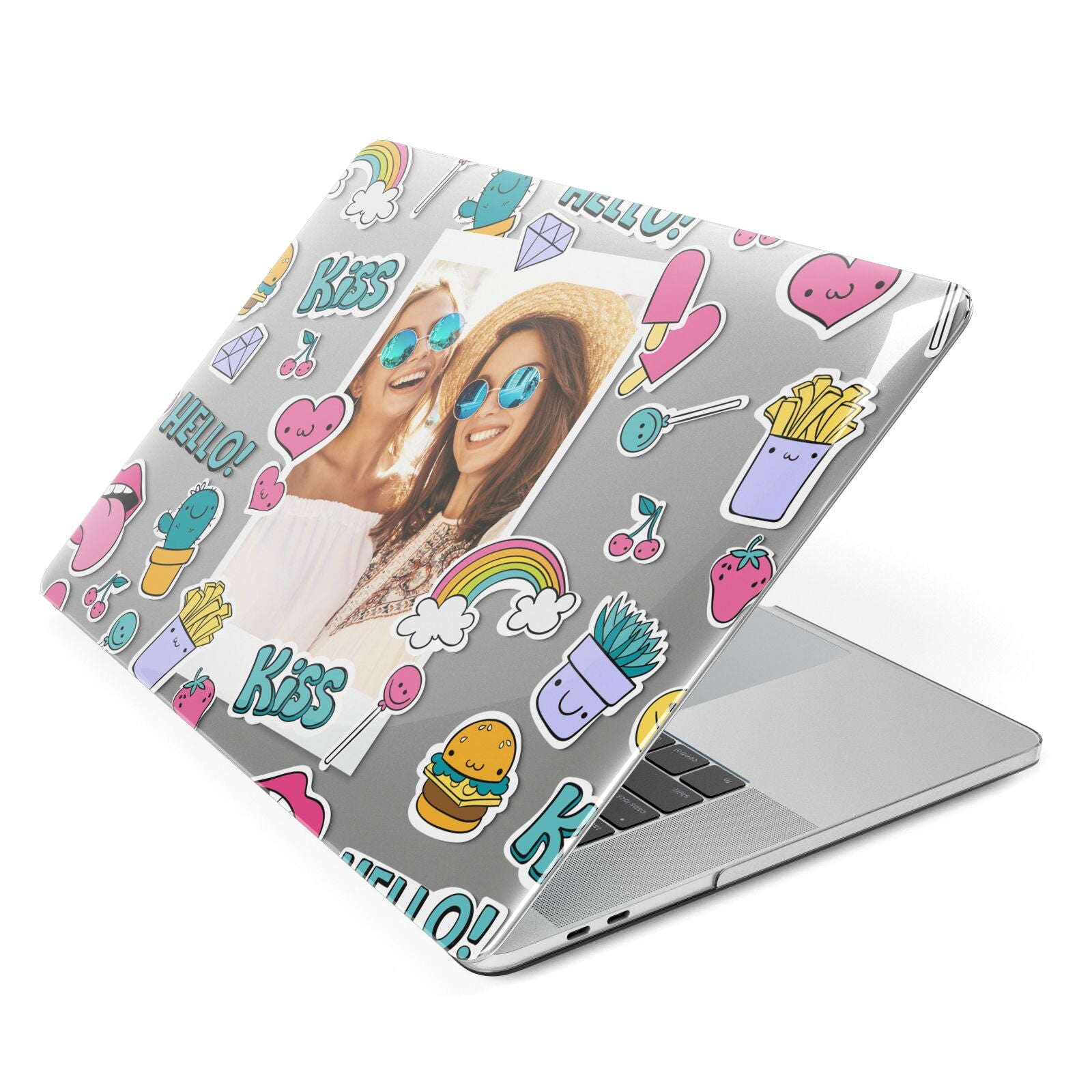 Photo Cute Stickers Apple MacBook Case Side View