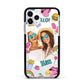 Photo Cute Stickers Apple iPhone 11 Pro in Silver with Black Impact Case