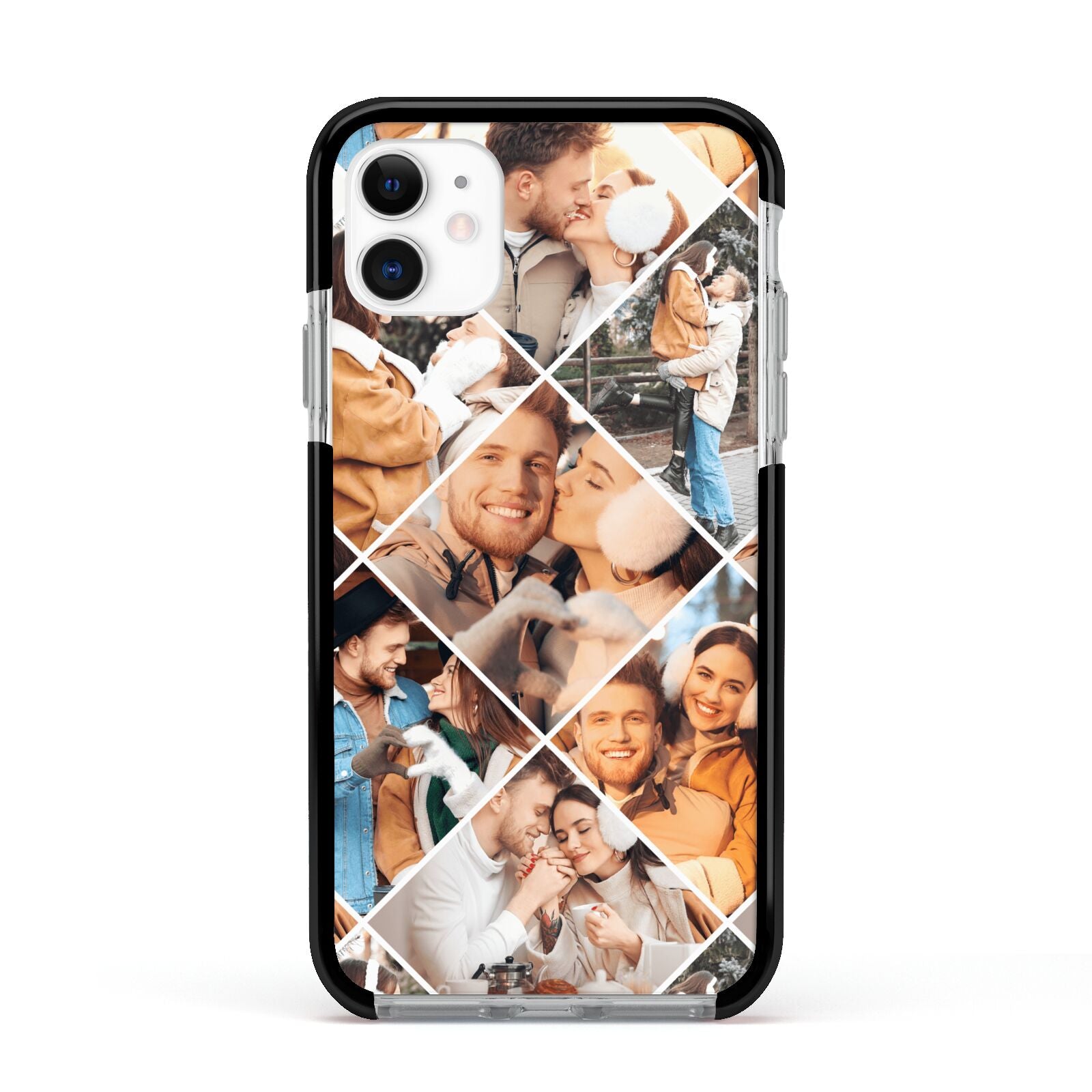 Photo Diamond Apple iPhone 11 in White with Black Impact Case