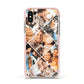 Photo Diamond Apple iPhone Xs Impact Case Pink Edge on Gold Phone