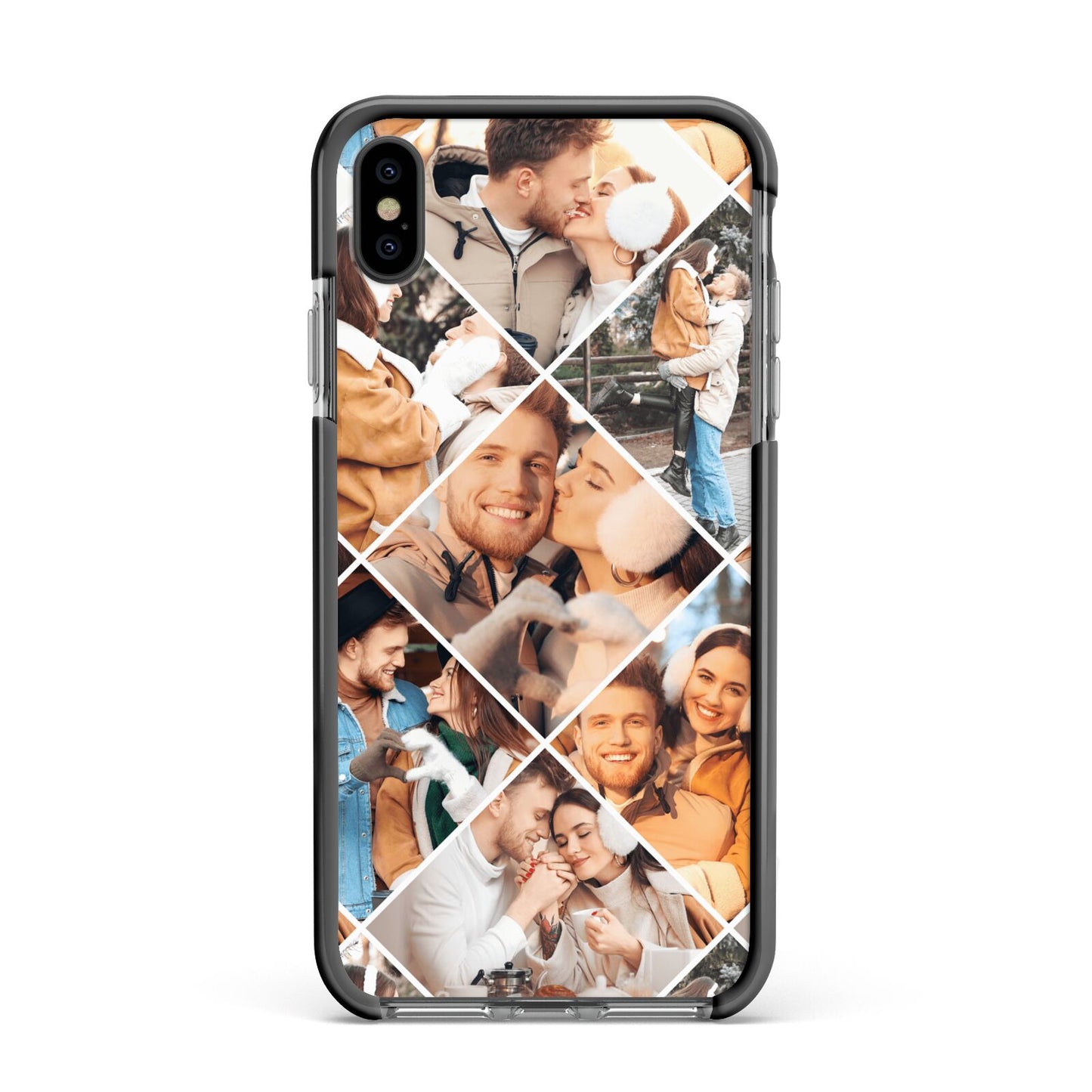 Photo Diamond Apple iPhone Xs Max Impact Case Black Edge on Black Phone