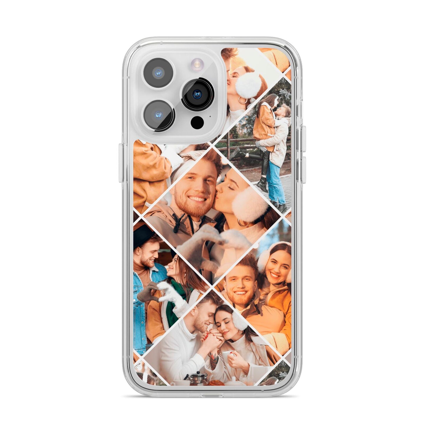 Photo Diamond iPhone 14 Pro Max Clear Tough Case Silver