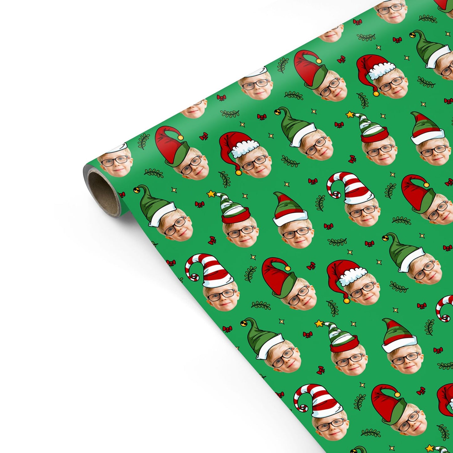 Photo Face Personalised Christmas Hats Personalised Gift Wrap