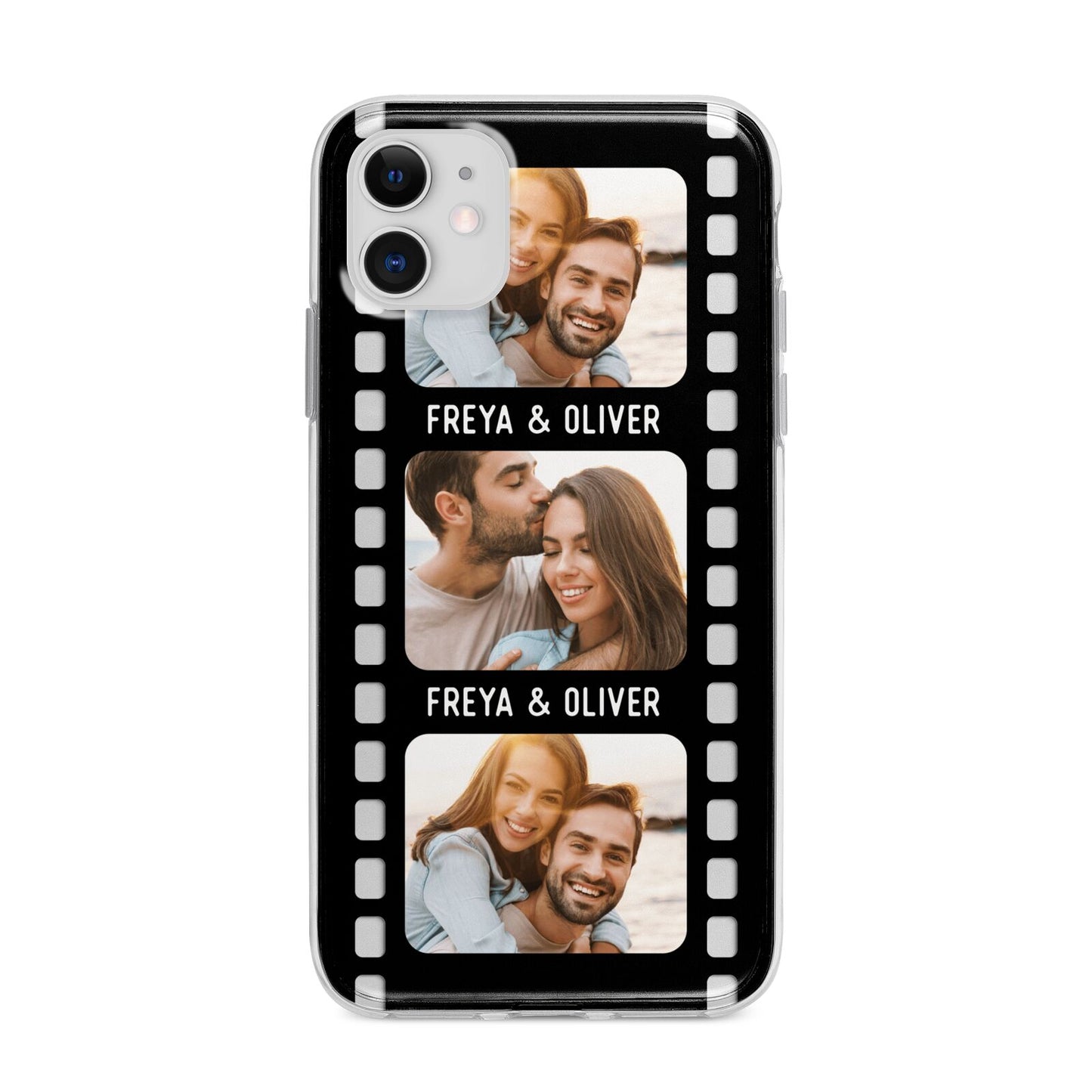Photo Film Personalised Apple iPhone 11 in White with Bumper Case