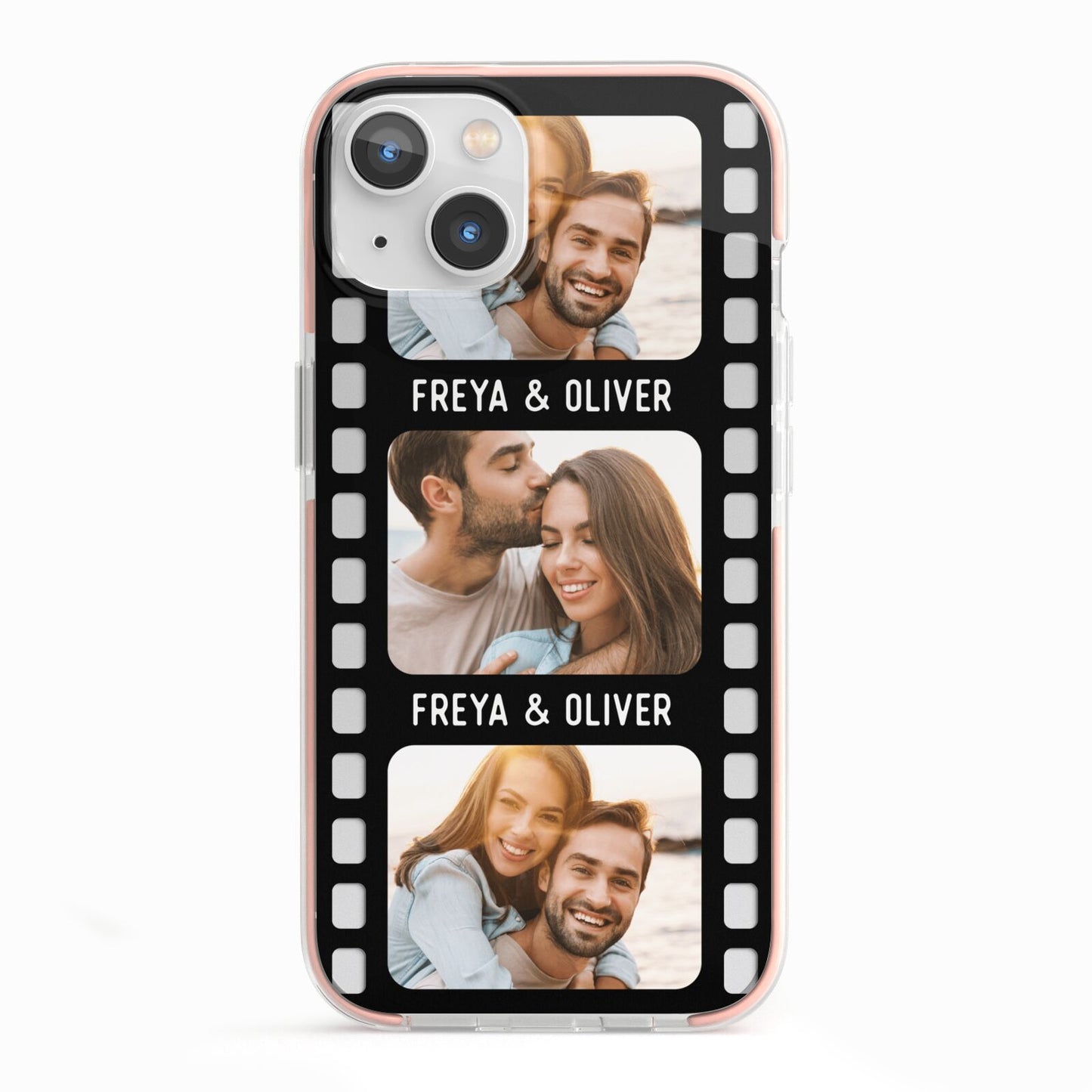 Photo Film Personalised iPhone 13 TPU Impact Case with Pink Edges