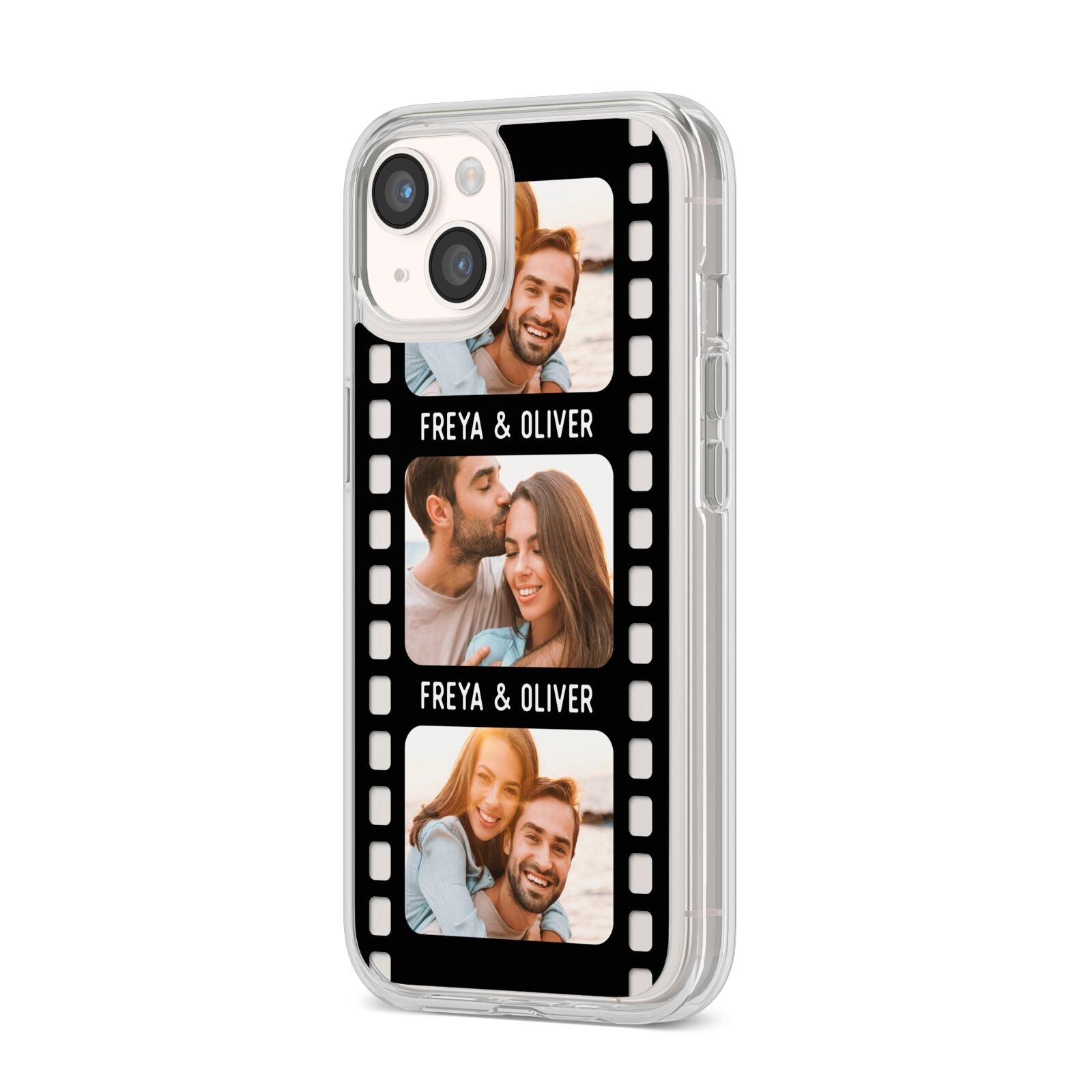 Photo Film Personalised iPhone 14 Clear Tough Case Starlight Angled Image