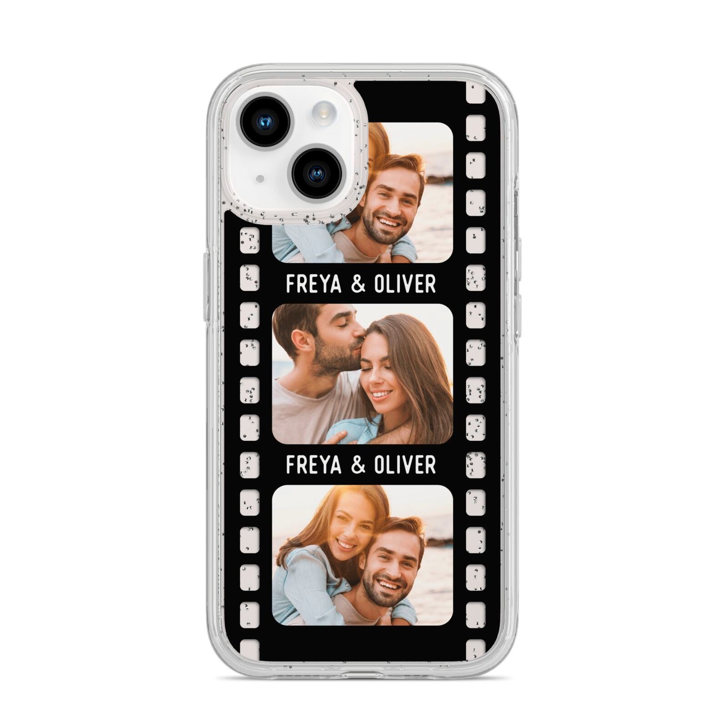 Photo Film Personalised iPhone 14 Glitter Tough Case Starlight