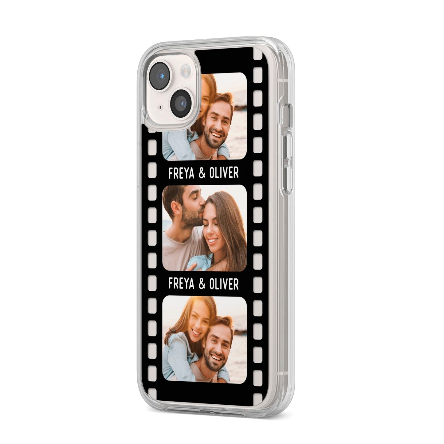 Photo Film Personalised iPhone 14 Plus Clear Tough Case Starlight Angled Image